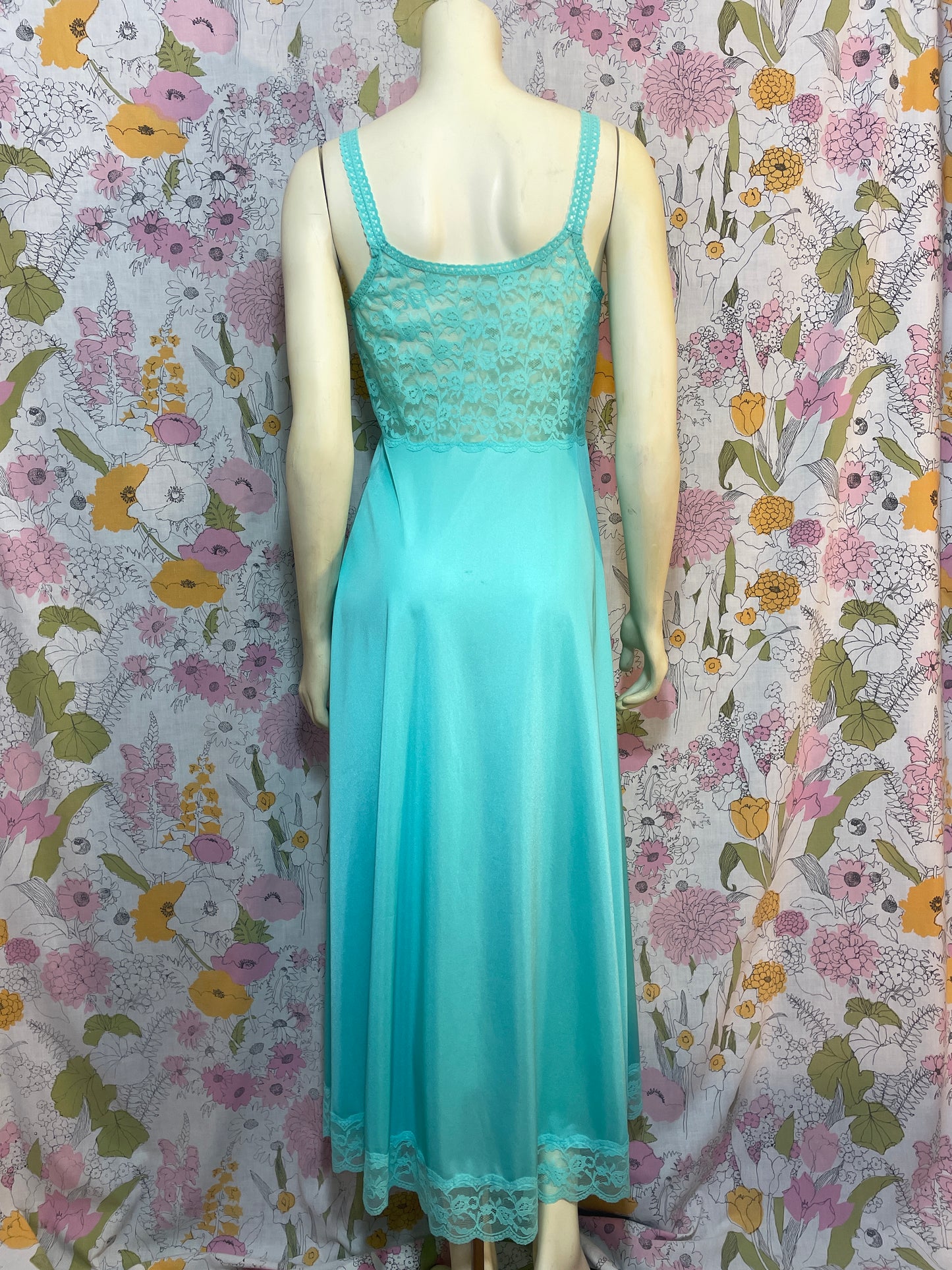 1970s Aqua Nightgown by Shadowline