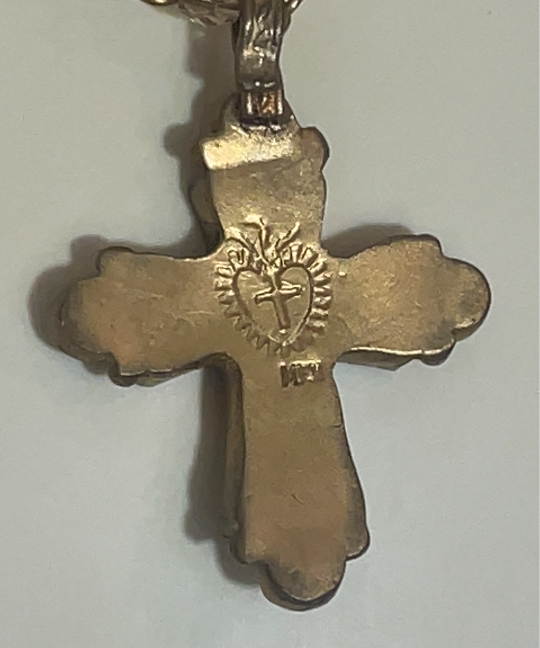 1990s Tiered Cross Crucifix Mary Magdalena Necklace