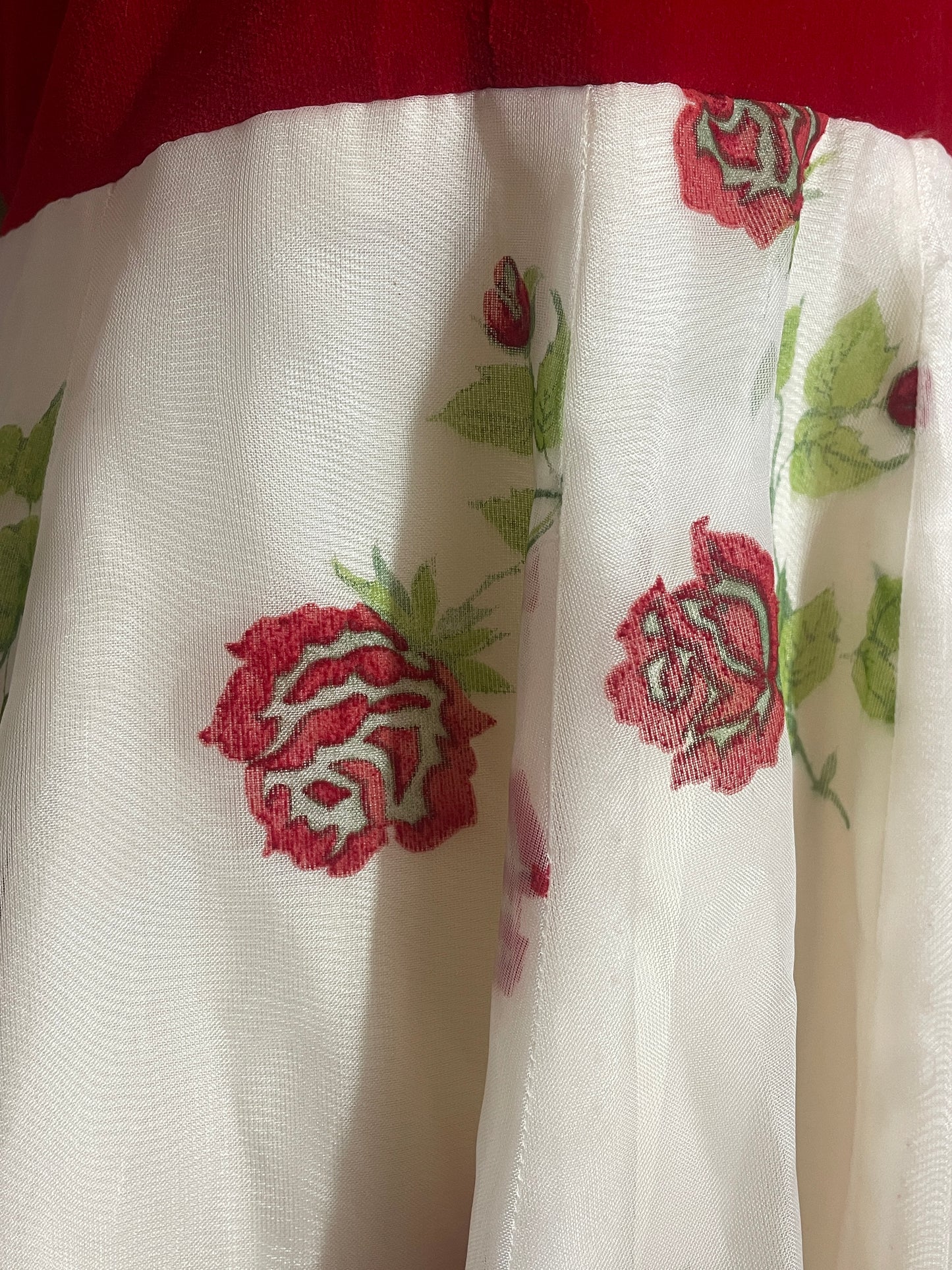 1960s Red Velvet Rose Dress