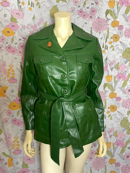 1970s Green Leather Jacket