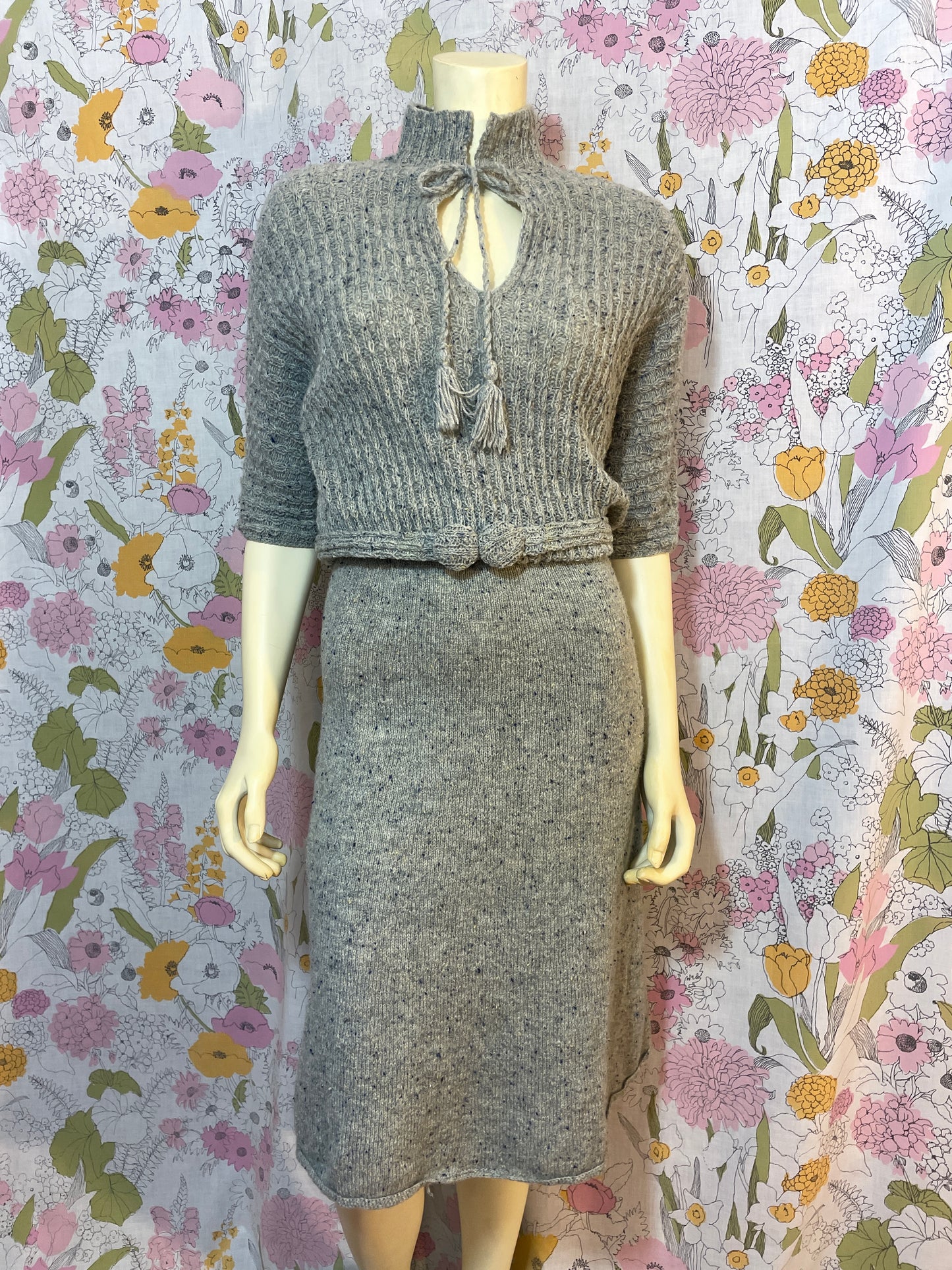 1940s Grey Sweater Dress