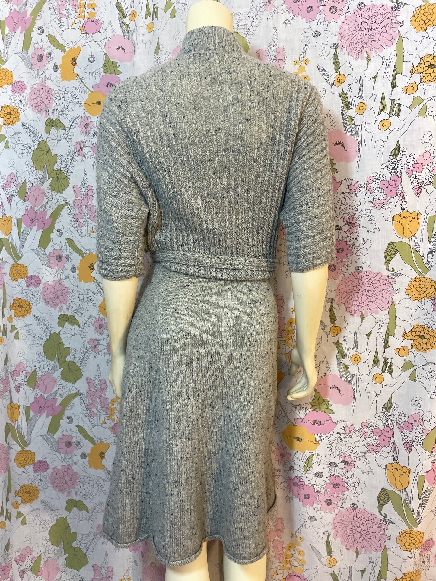 1940s Grey Sweater Dress