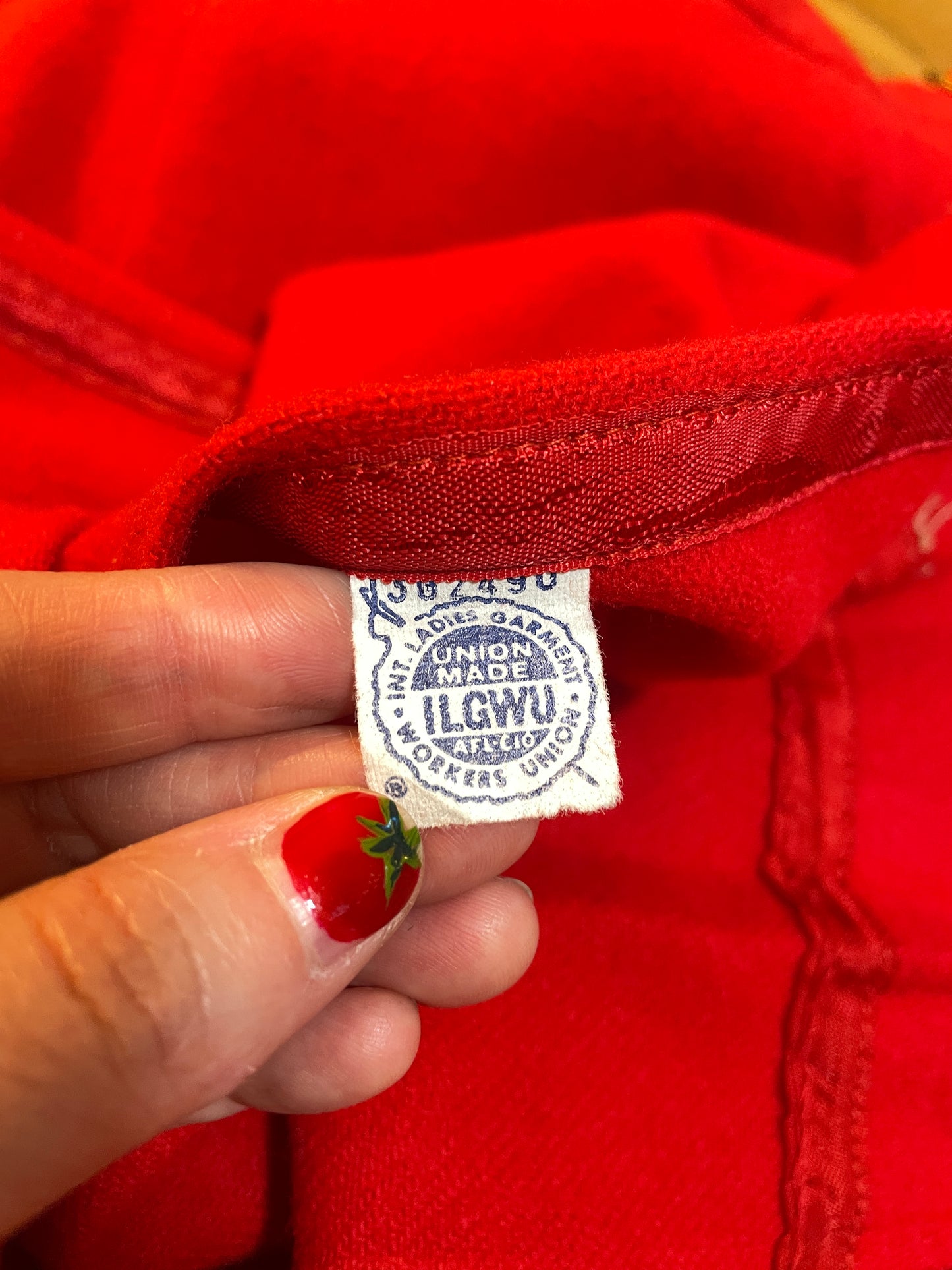 1960s College Town of Boston Red Wool Skirt