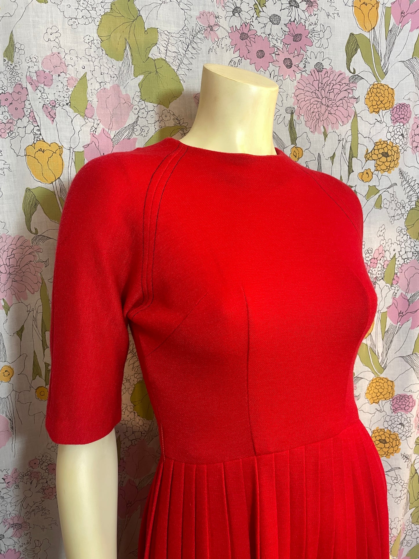 1960s Cherry Red Dress