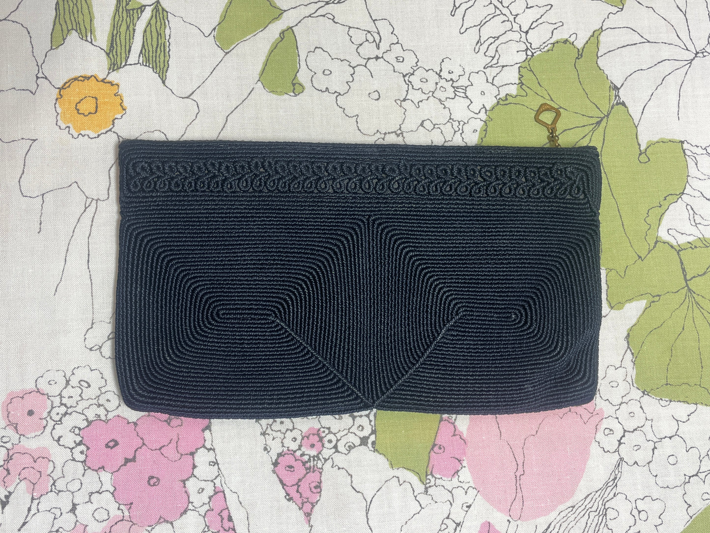 1940s Black Cord Clutch Purse