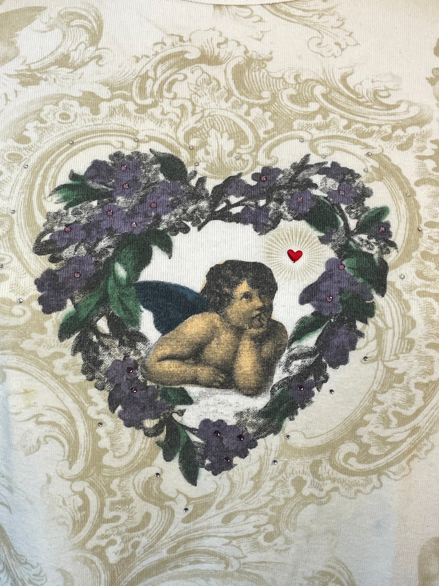 Y2K Lucky In Love Angel Cotton Longsleeve Tee