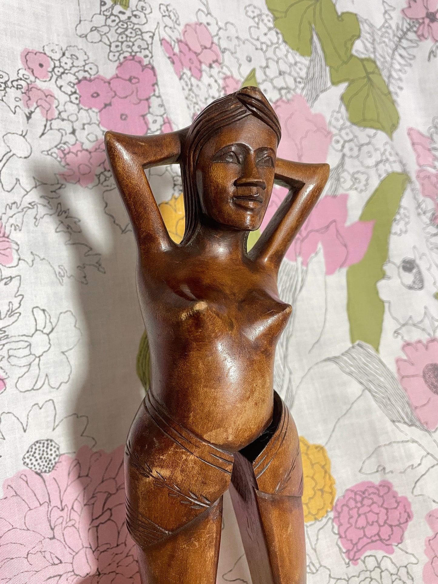 1950s Wooden Nutcracker Female Nude Topless Souvenir